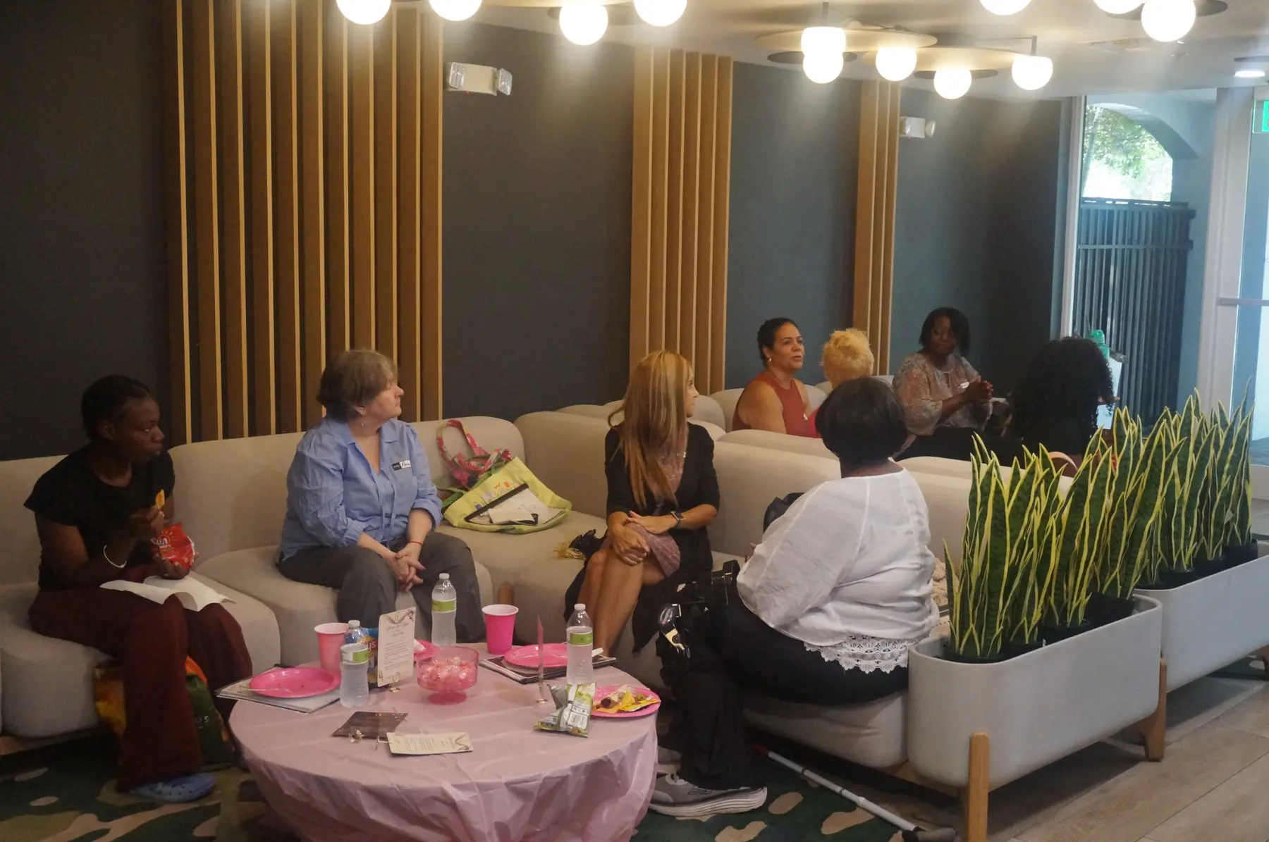 Women listening during a group conversation