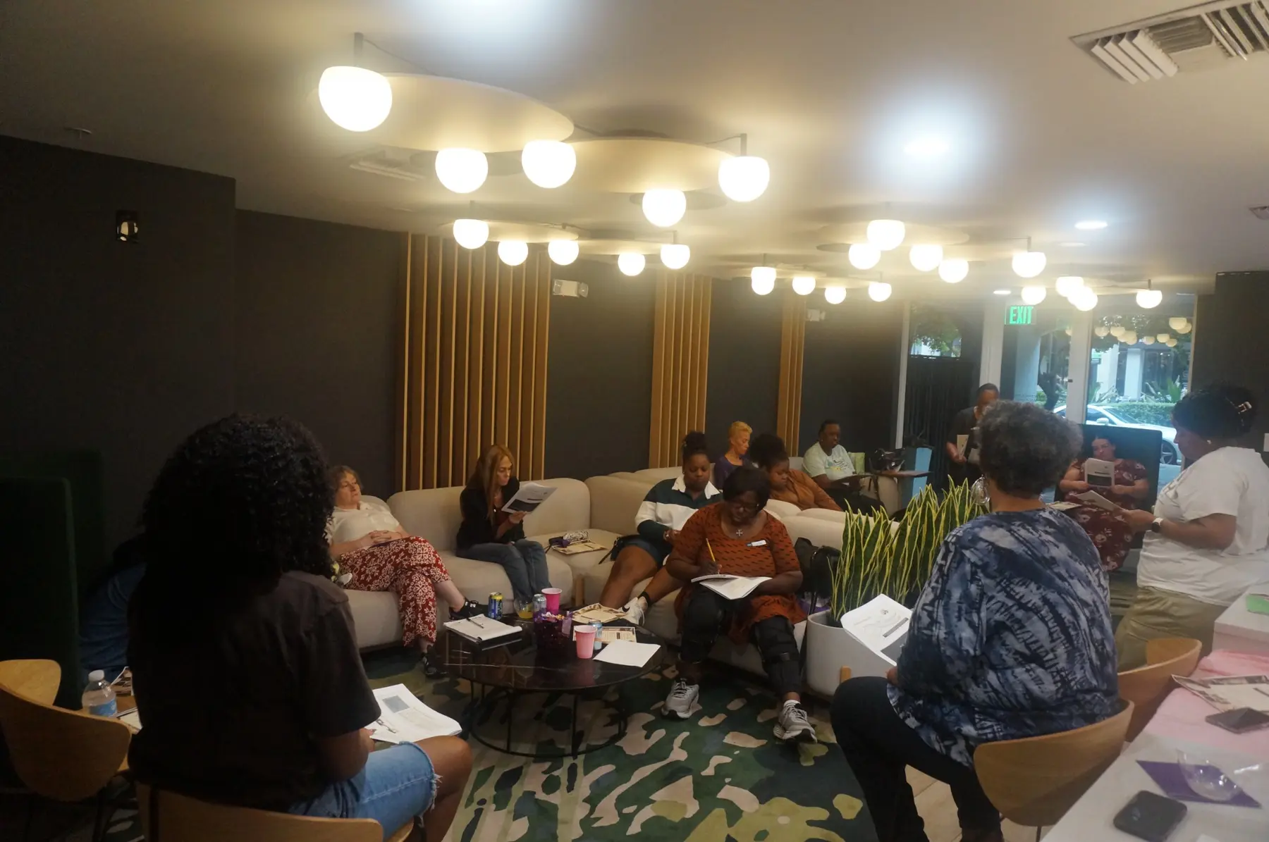 Wide view of the group during the seasons teaching